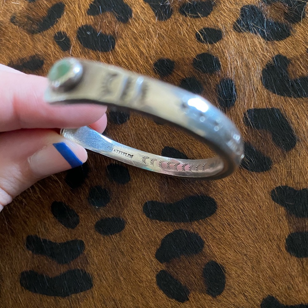 SOLD 🛑 Beautiful turquoise & sterling silver cuff - Picture 3 of 6